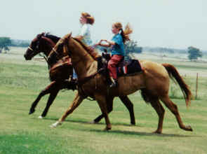 Autumn and Lacey running on Cinco and Saturday